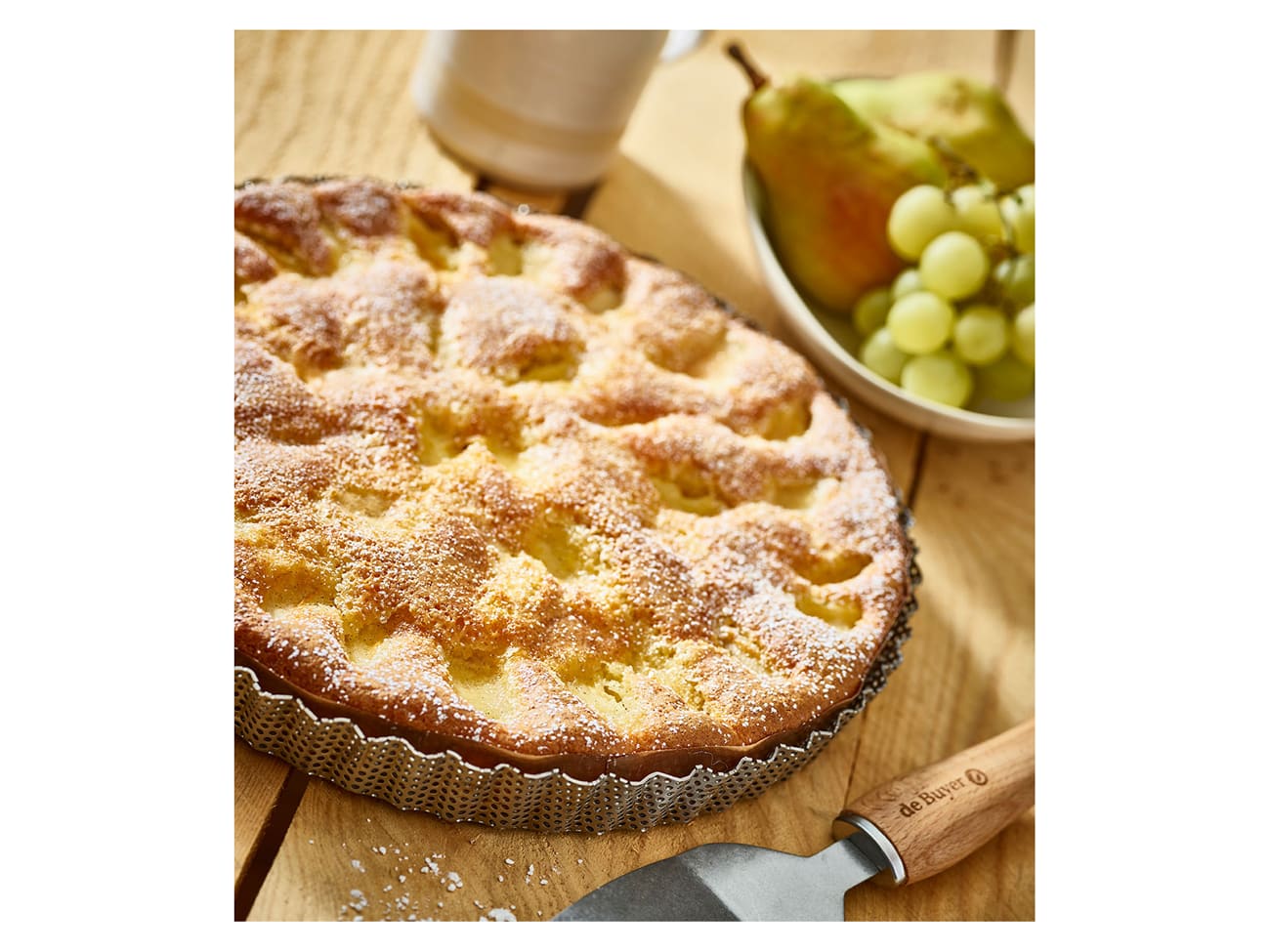Moule à tarte cannelé perforé - fond amovible - Ø 28 cm - De Buyer