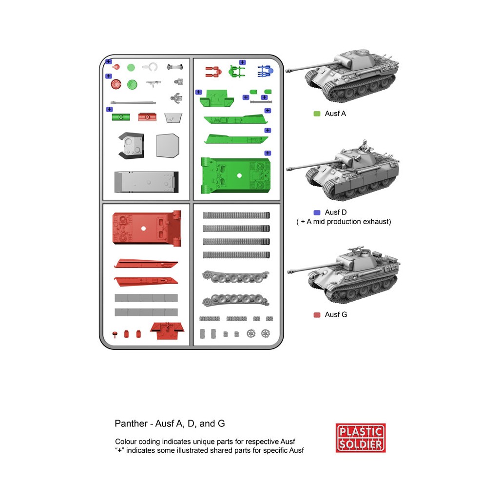 15mm WW2 German Panther Ausf D, A and G Tank
