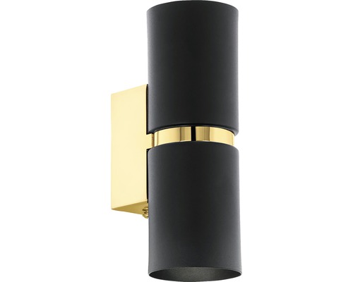 LED wandlamp 2x240 lm 3000 KH 17 cm Passa zwart/goud