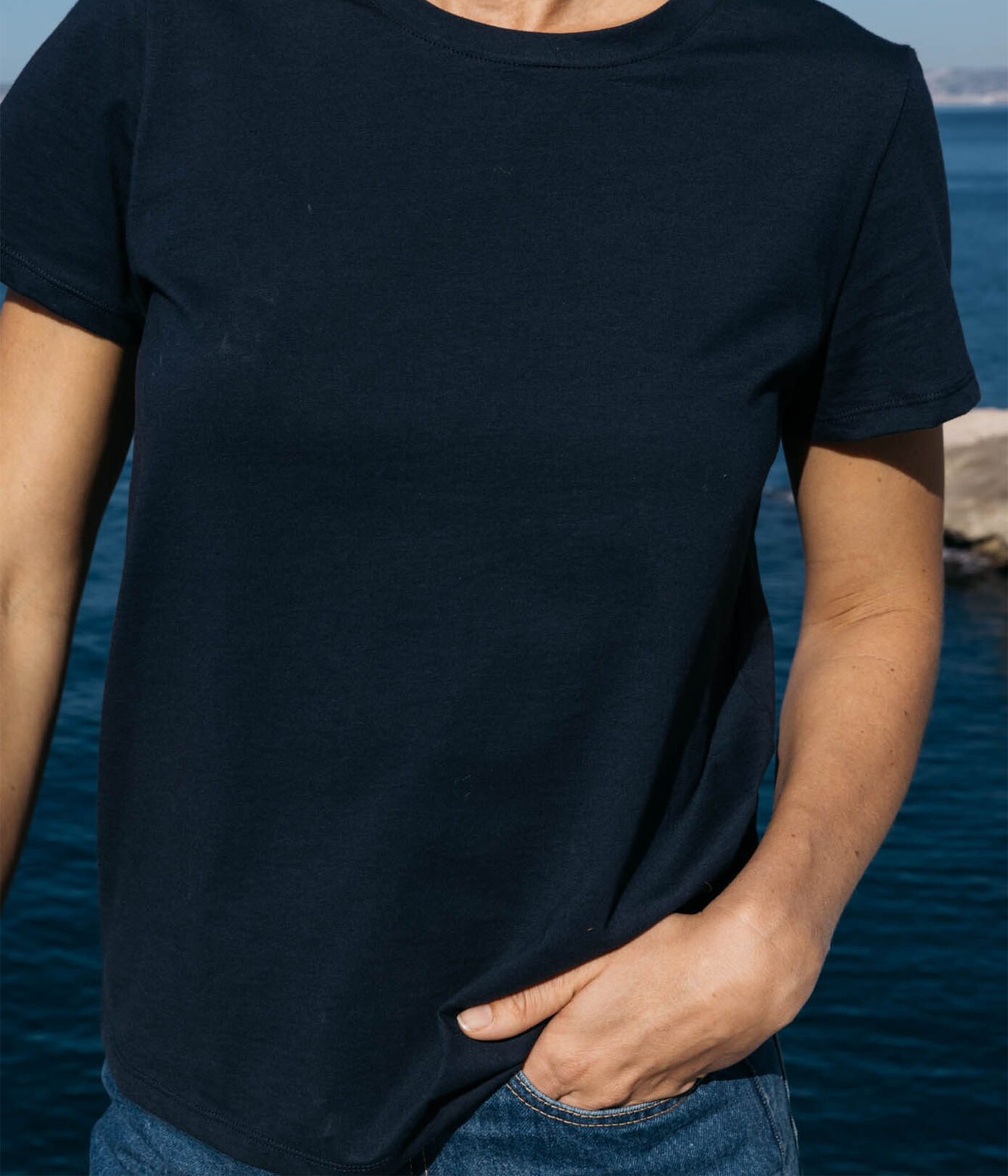 Tee-shirt LE DROIT col rond en coton Femme
