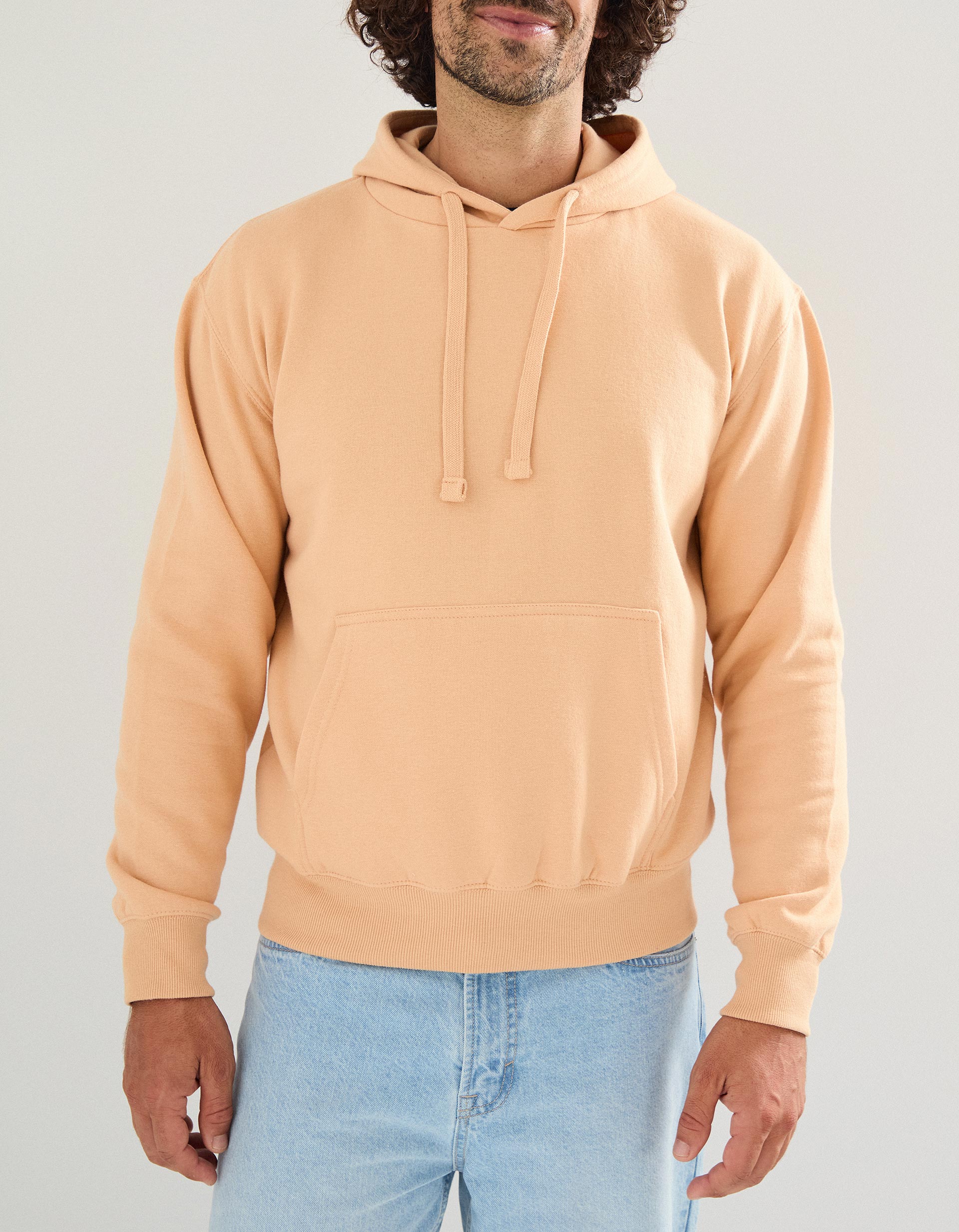Sweatshirt com Capuz, Homem, Laranja Claro
