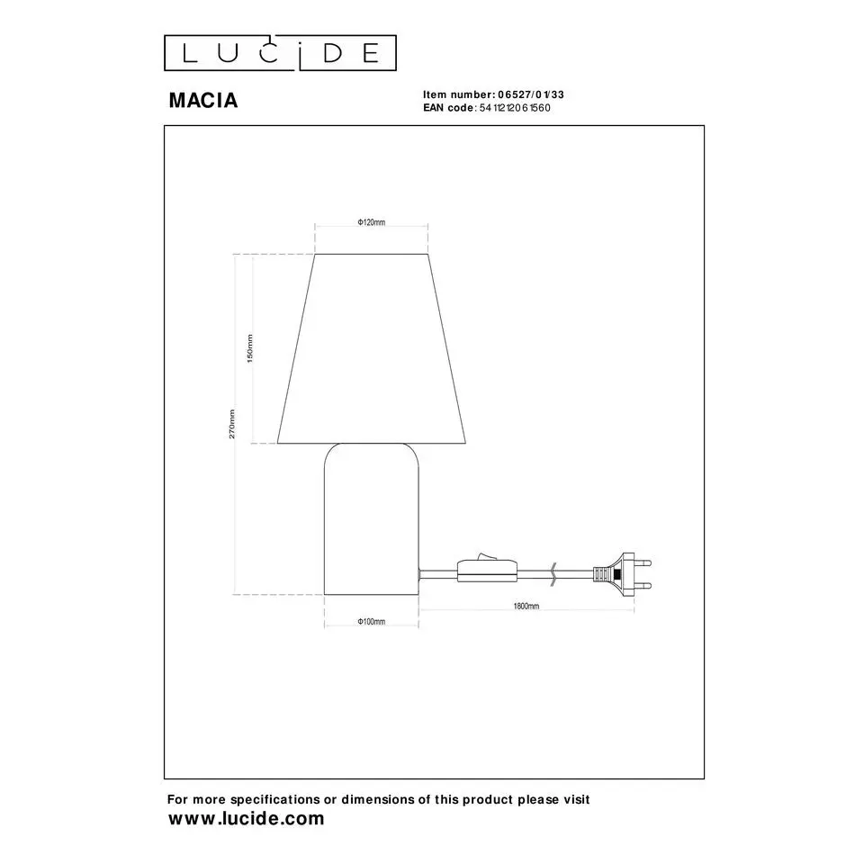 Lucide MACIA Tafellamp - Groen