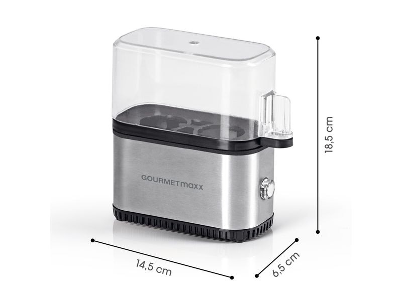 GOURMETmaxx Eierkocher Kompakt 2.0 Silber, 2 Eier Kompakter Eierkocher