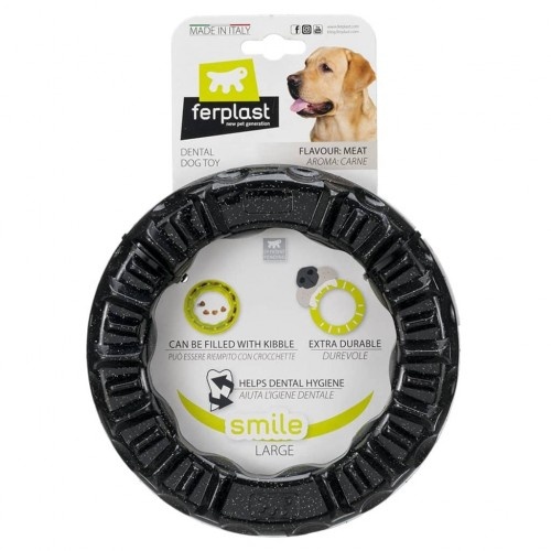Anel de brinquedo Ferplast Smile preto para cães