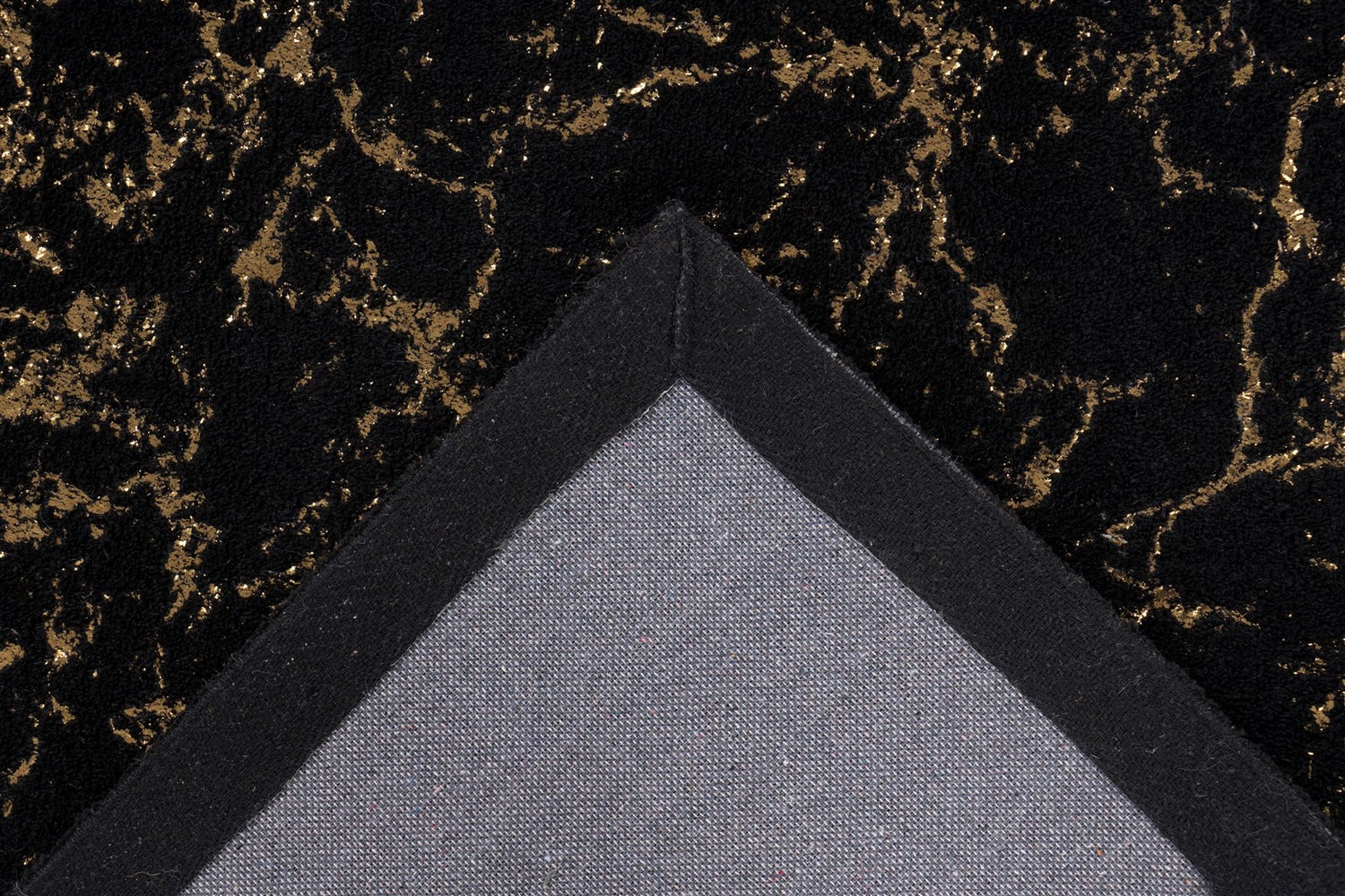 Laagpolig vloerkleed Majestique Zwart / Goud Modern 80 x 150 cm