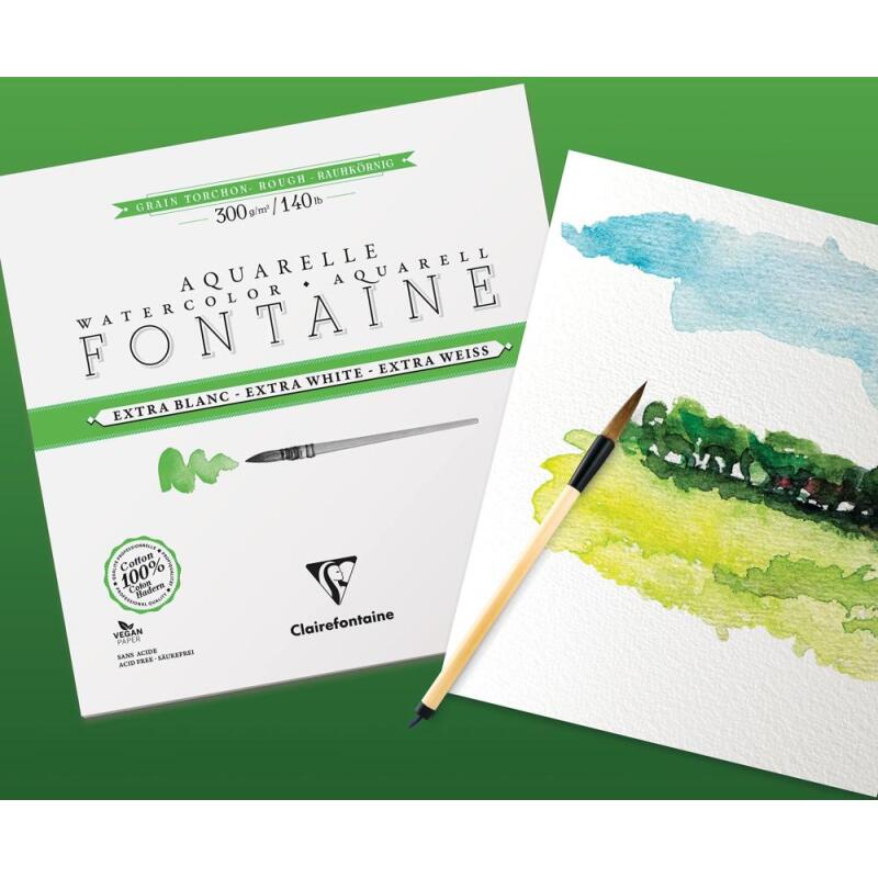 Fontaine Extra Blanc Grain Torchon bloc collé 4 côtés 15F 30x30cm 300g