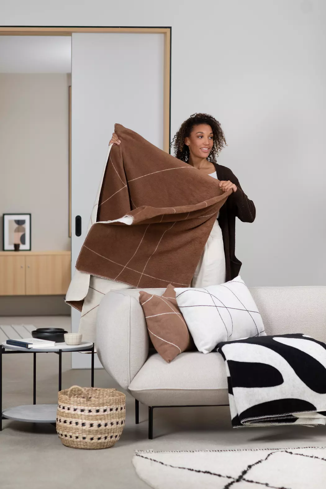 Kuscheldecke Geschwung. Linien 150x200cm