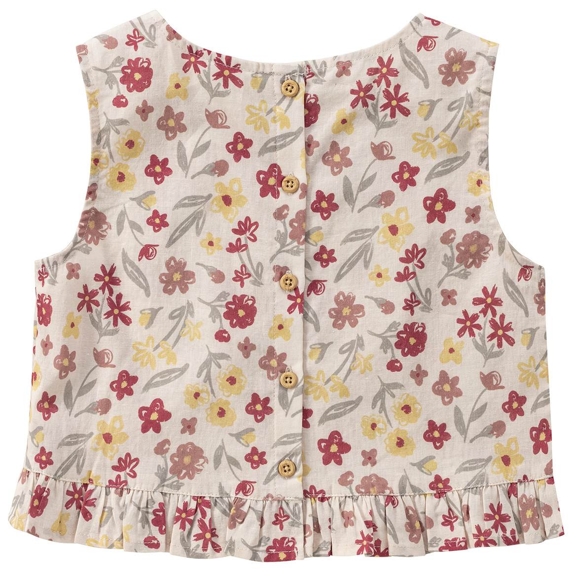 Topolino Pure Collection Mädchen Leinen-Top mit Blumen allover creme