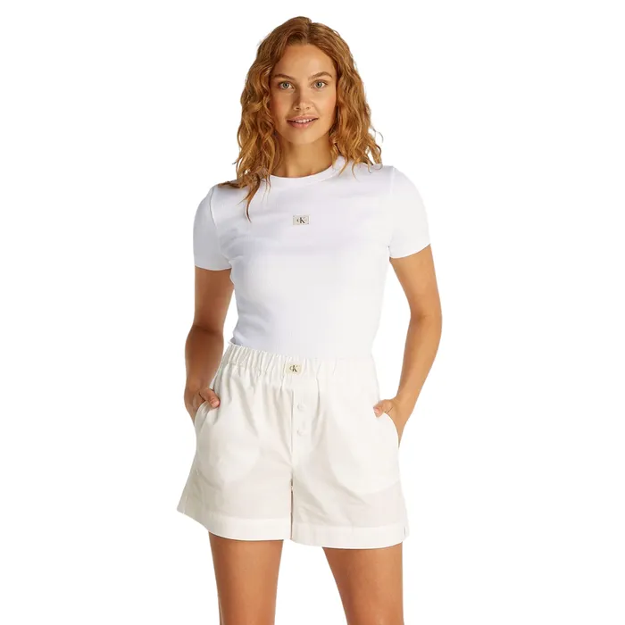 Calvin Klein Woven Label Rib Shirt Dames