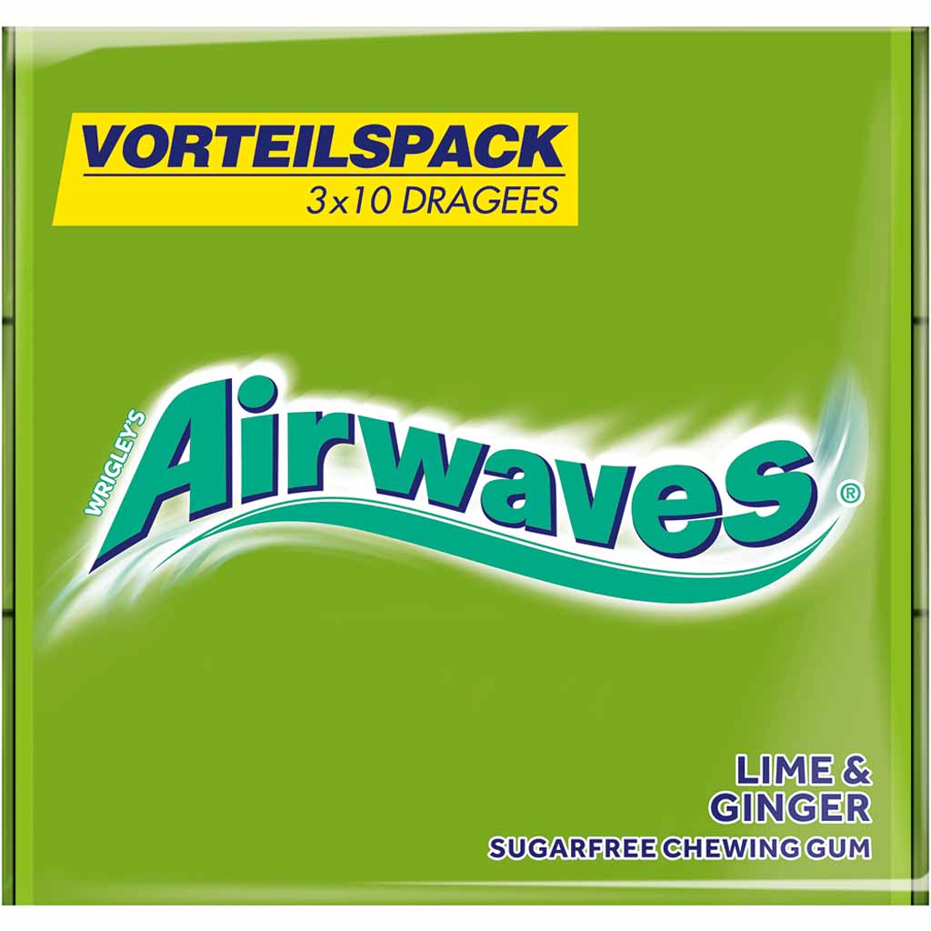 Wrigleys Airwaves Lime & Ginger 20x 3er Packs á 30 Dragees MHD:27.10.25
