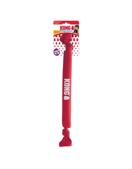 Kong Signature Crunch Rope Single - Hondenspeelgoed - 40 cm Rood Small
