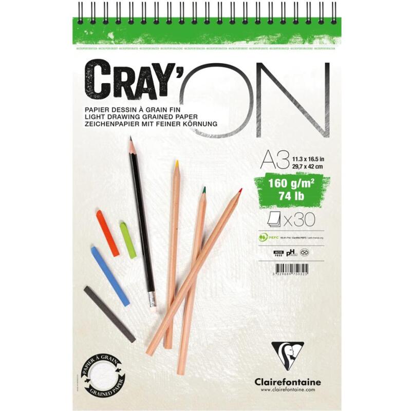 Cray'ON bloc spiralé 30F A3 160g