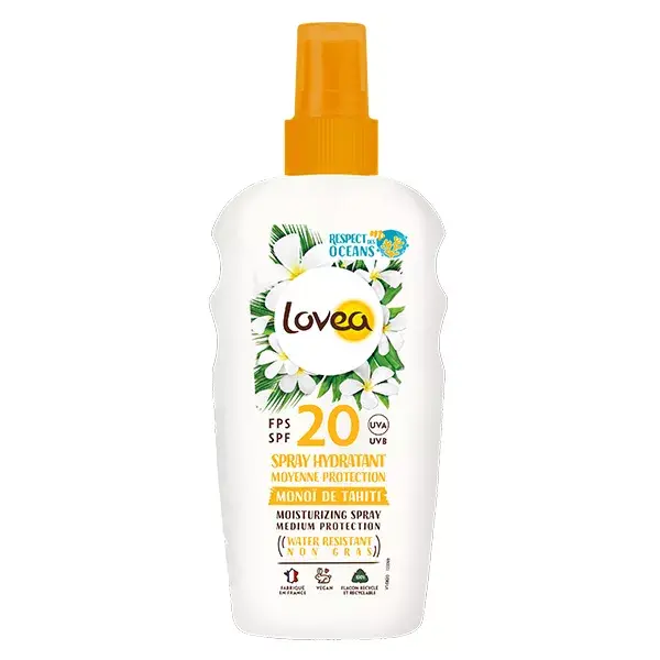 Lovea Protetor Solar Spray Hidratante Monoi de Tahiti FPS20 150ml