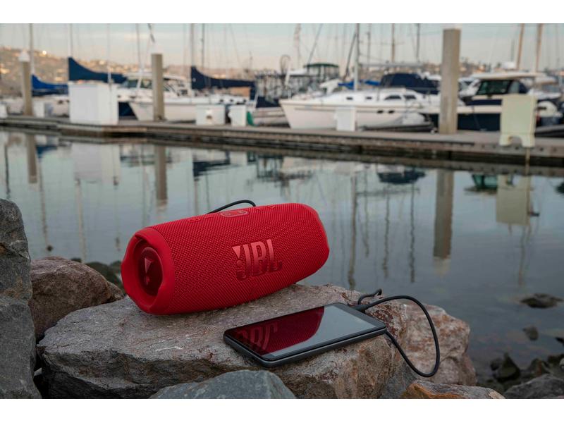 JBL Bluetooth Speaker Charge 5 Rot Tragbarer wasserdichter Lautsprecher mit Powerbank