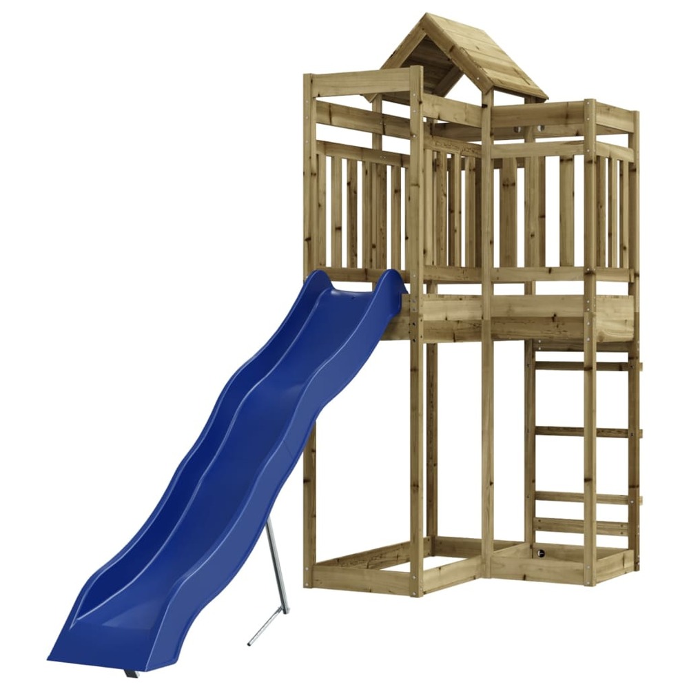 Aire de jeux d'extérieur balançoires toboggan portiques robuste jeux jardin 107 x 292 x 238 cm bois de pin imprégné 02_000467