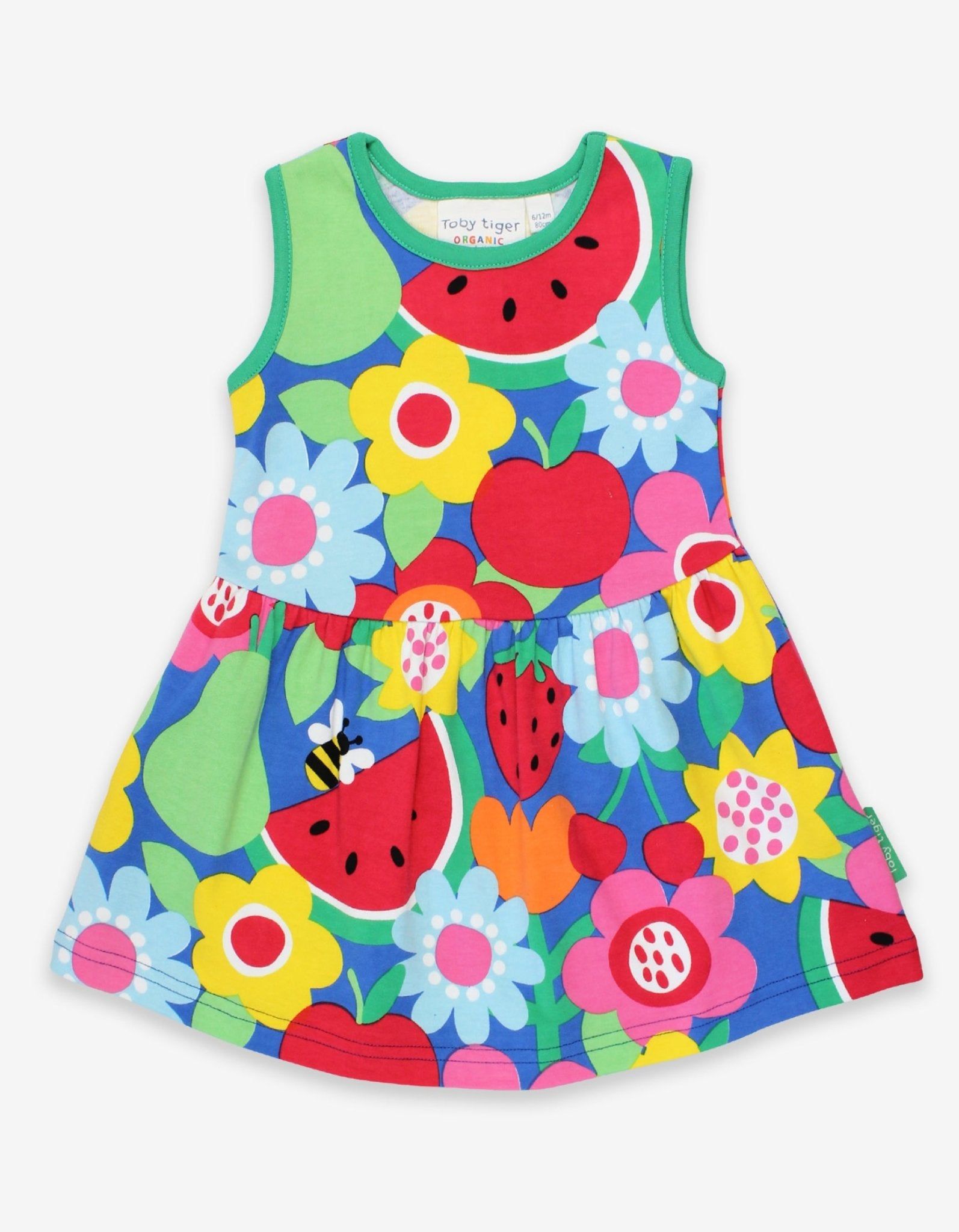 Toby Tiger Sommerkleid, kurzärmlig mit Obstblumenprint