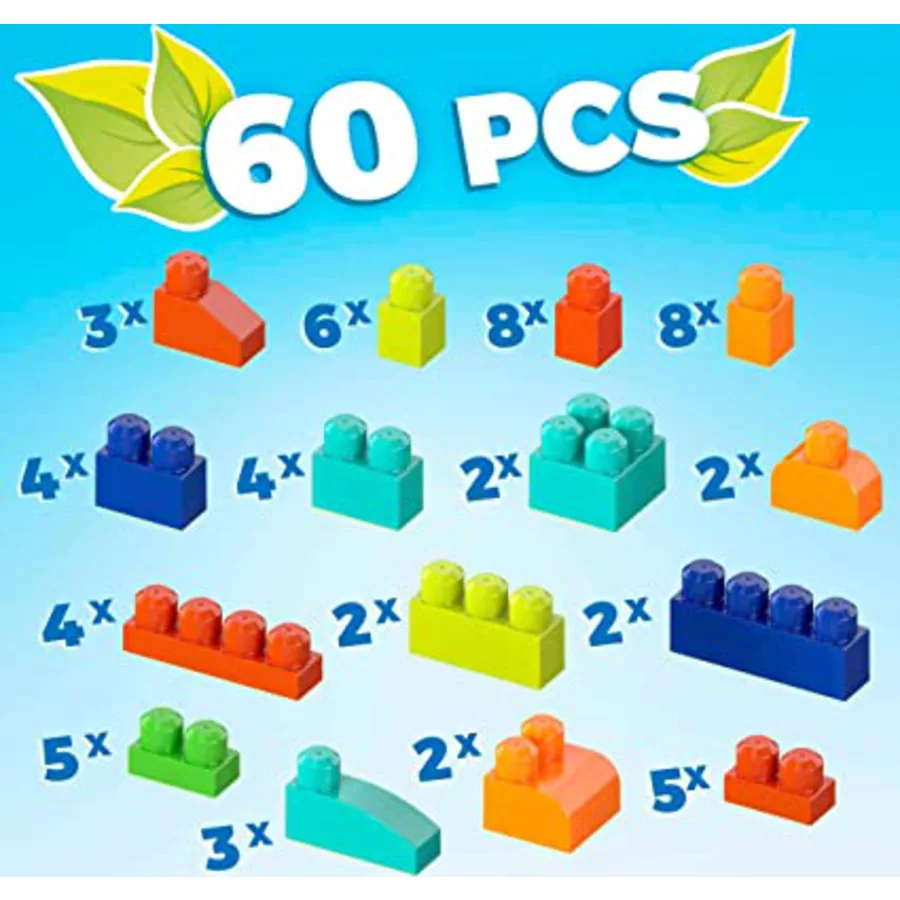 MEGA BLOKS BUILDING BAG 60PCS