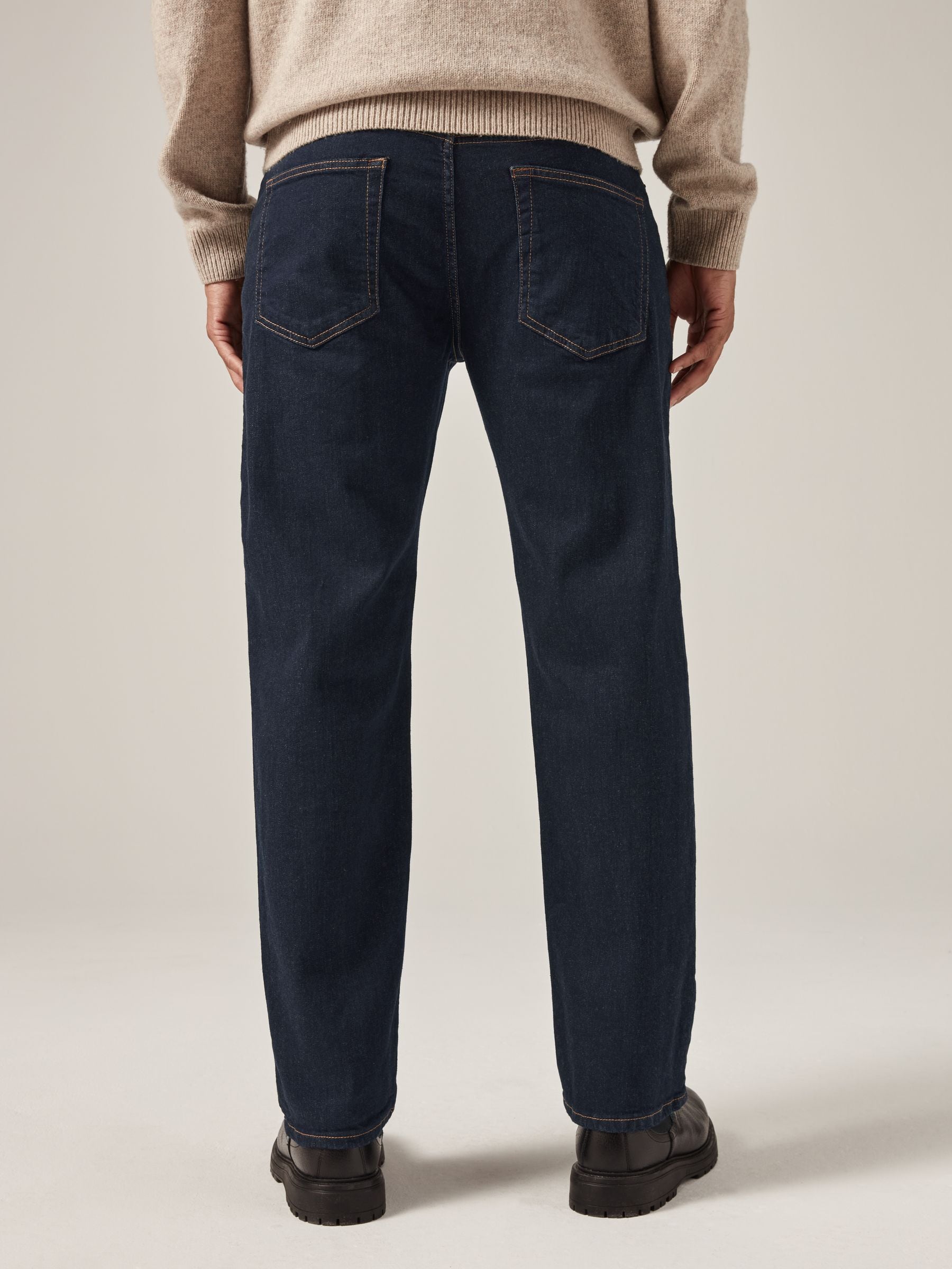 Indigo blauwe wassing - Rechte, klassieke jeans met stretch