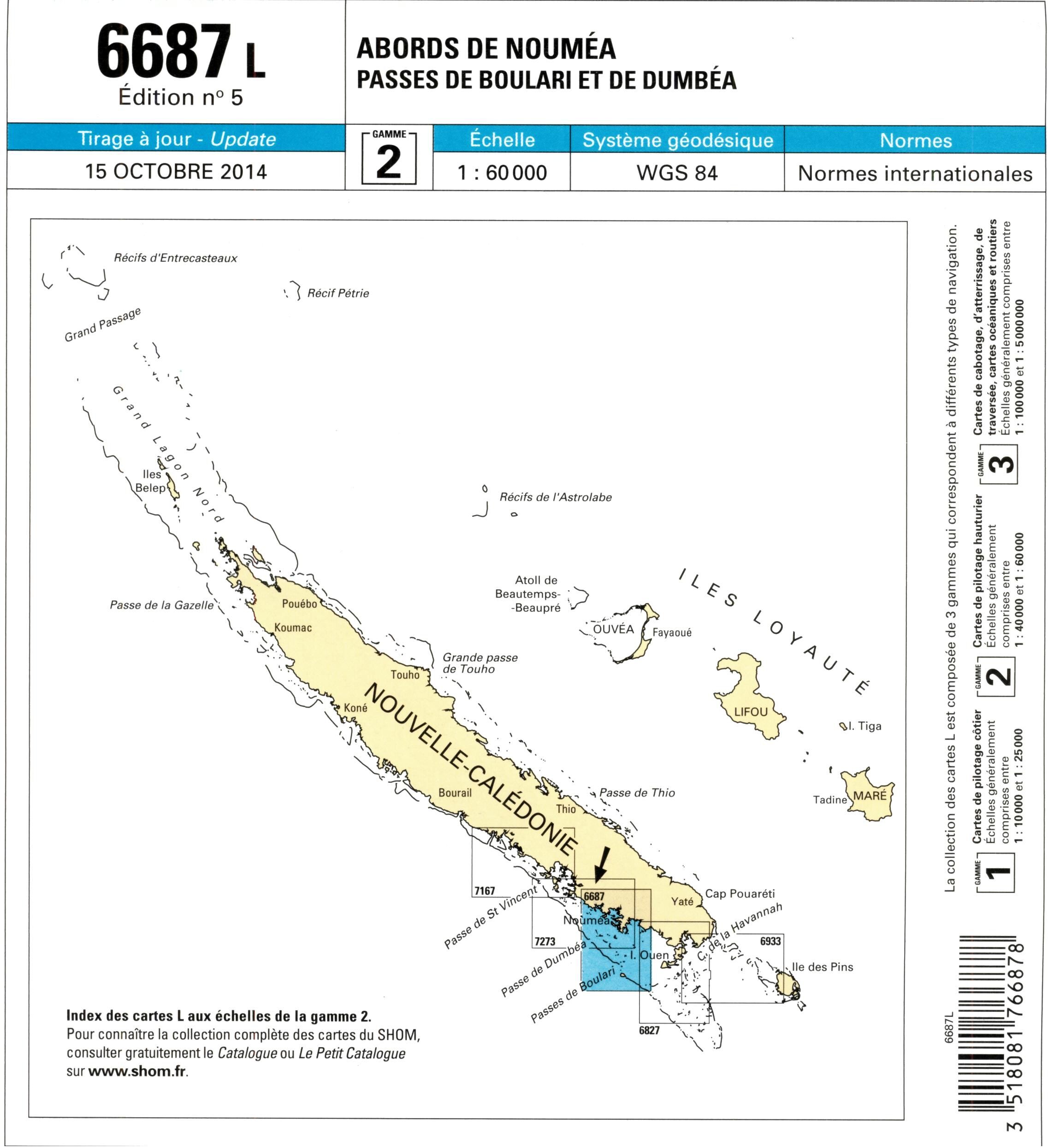 EPSHOM - 6687L ABORDS DE NOUMEA