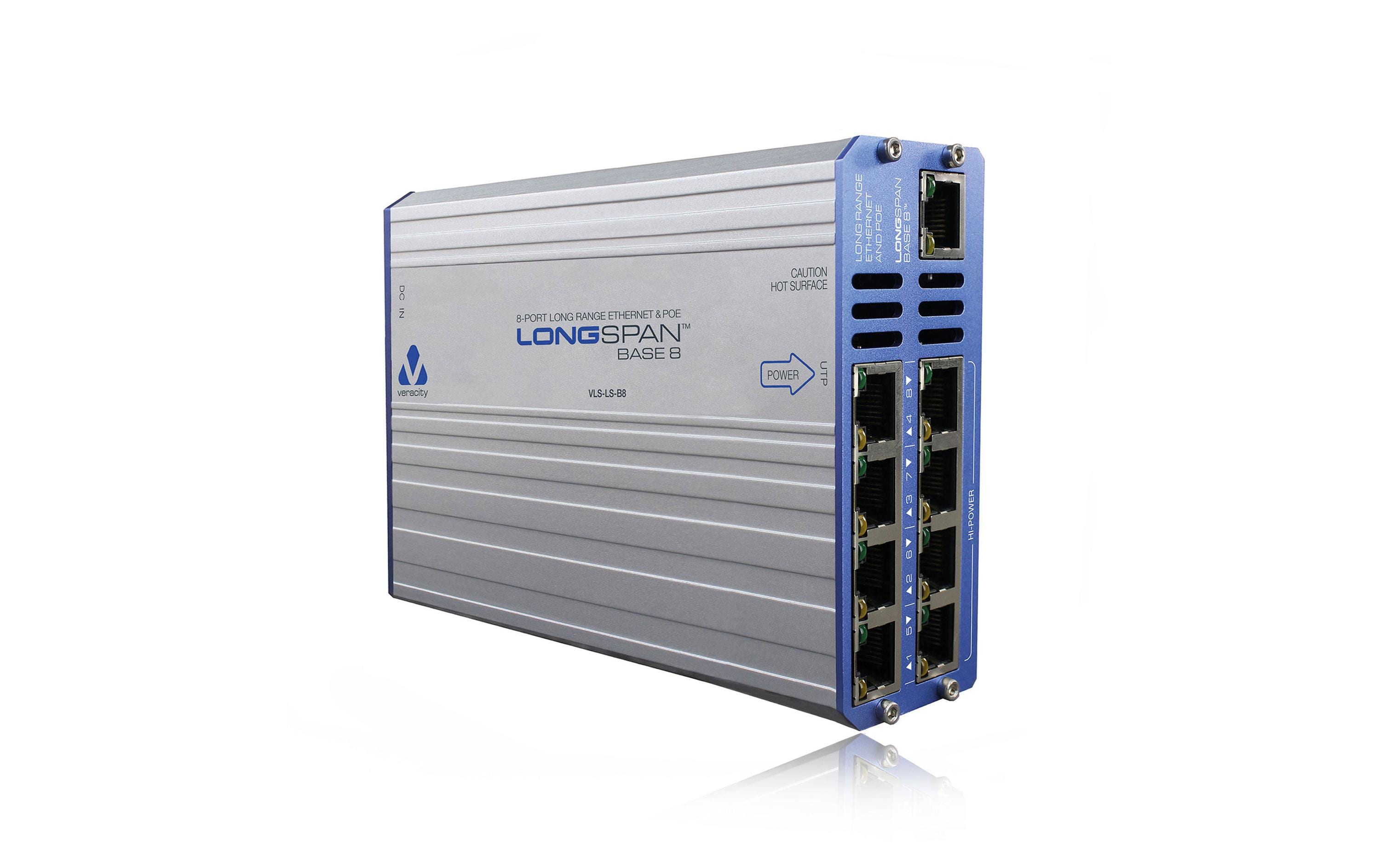 PoE+ Extender LONGSPAN Base 8<br>8-Kanal-Basiseinheit für Ethernet mit grosser Reichweite und POE mit hoher Leistung