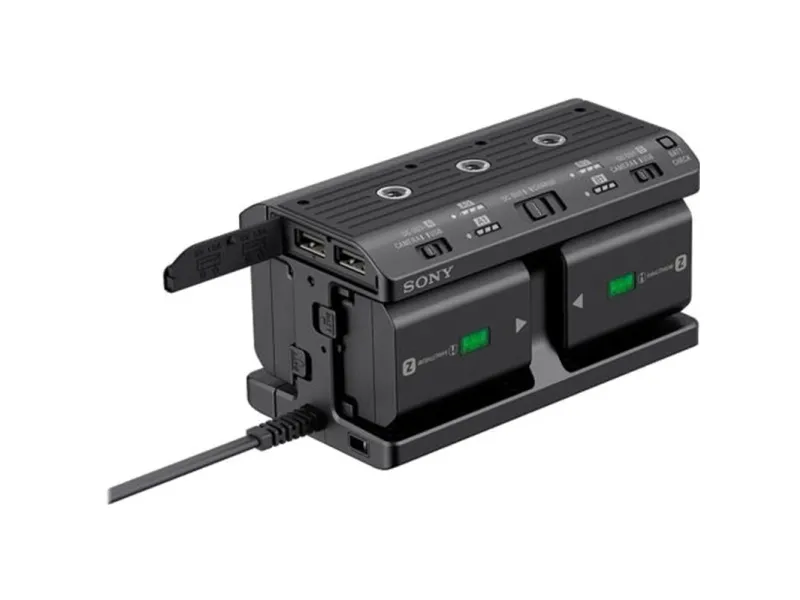 Sony NPA-MQZ1K - Batterioplader/strømadapter - 4 x batterier lader op - 2 output-stikforbindelser (USB) - for NP-FZ100; a6100; a6400; a6500; a6600; a7 III; a7C; a7R III; a7R IV; a7s III; a9; a9 II