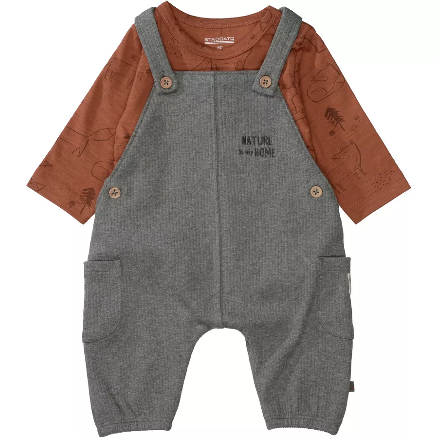 STACCATO Strampler+Shirt graphite melange