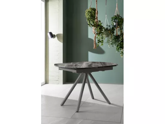 Kyoto four Table extensible (120/180 x 90 cm) en céramique grise