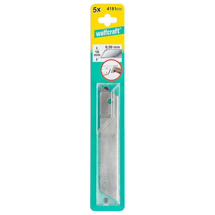 Lame de couteau Wolfcraft 18mm, 5 pièces