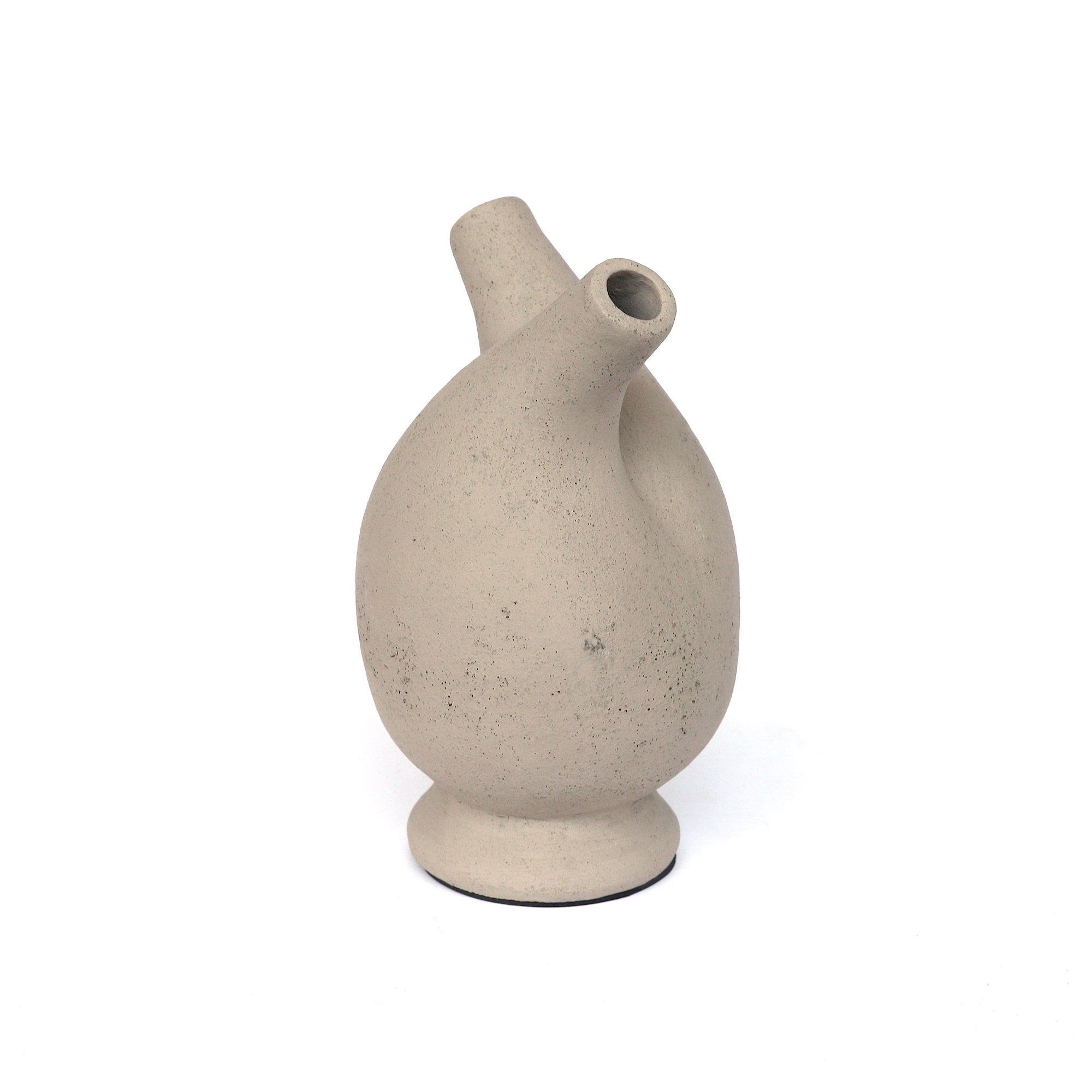 Vase mit 2 Hälsen, grau, H 25 cm, Ø 15 cm von fischer's lagerhaus
