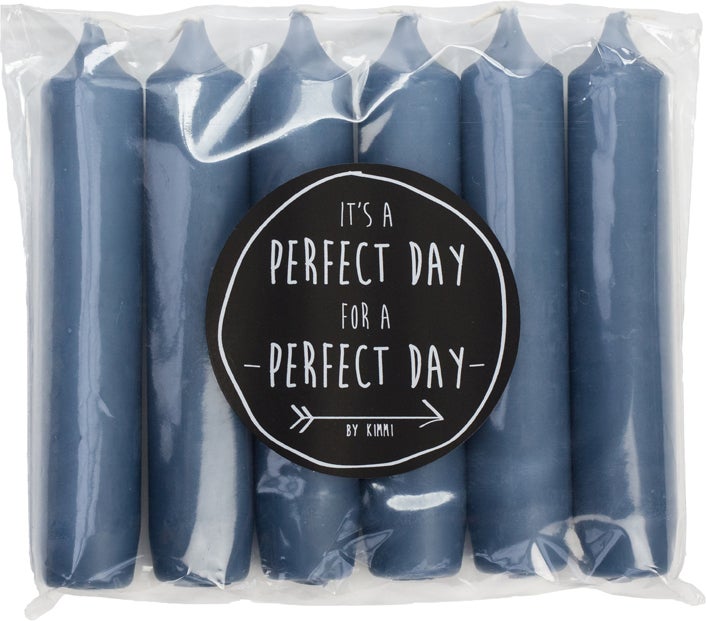 Rustik Lys dinerkaars Cadeau blauw 6 uur 6 stuks
