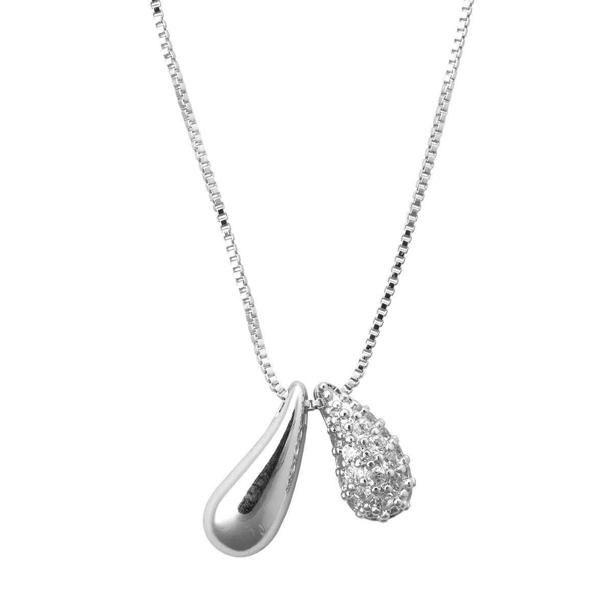 Gina Benotti Damen Kette mit zwei Anhängern silber