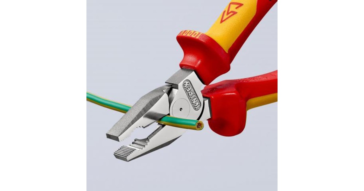 KNIPEXKracht-kombitang 02 06 180 VDE combinatietang  (Rood/geel, Lengte 180mm)
