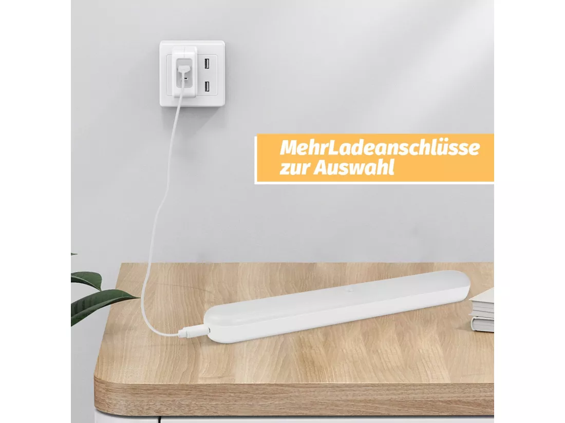 NETTLIFE Lumière d'armoire LED de cuisine avec capteur de mouvement - Lampe de cuisine rechargeable USB Lumière d'armoire 24CM