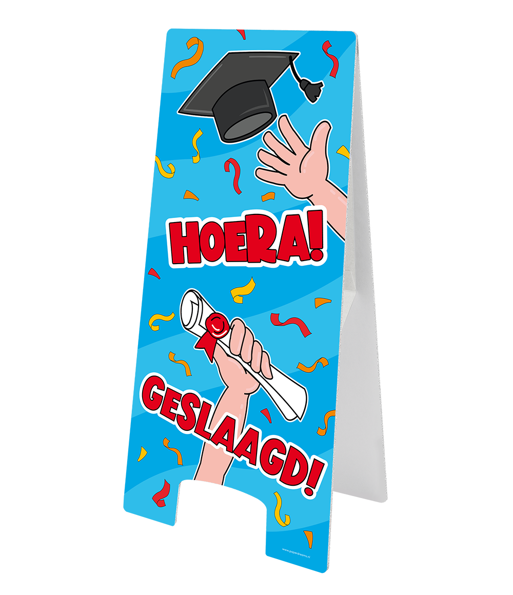 Warning Sign Geslaagd Cartoon 58cm