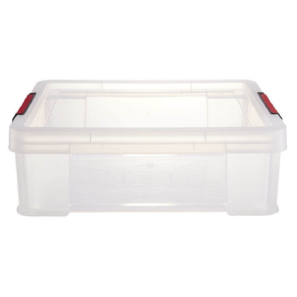 Boîte de rangement transparent avec fermeture à clips 9L