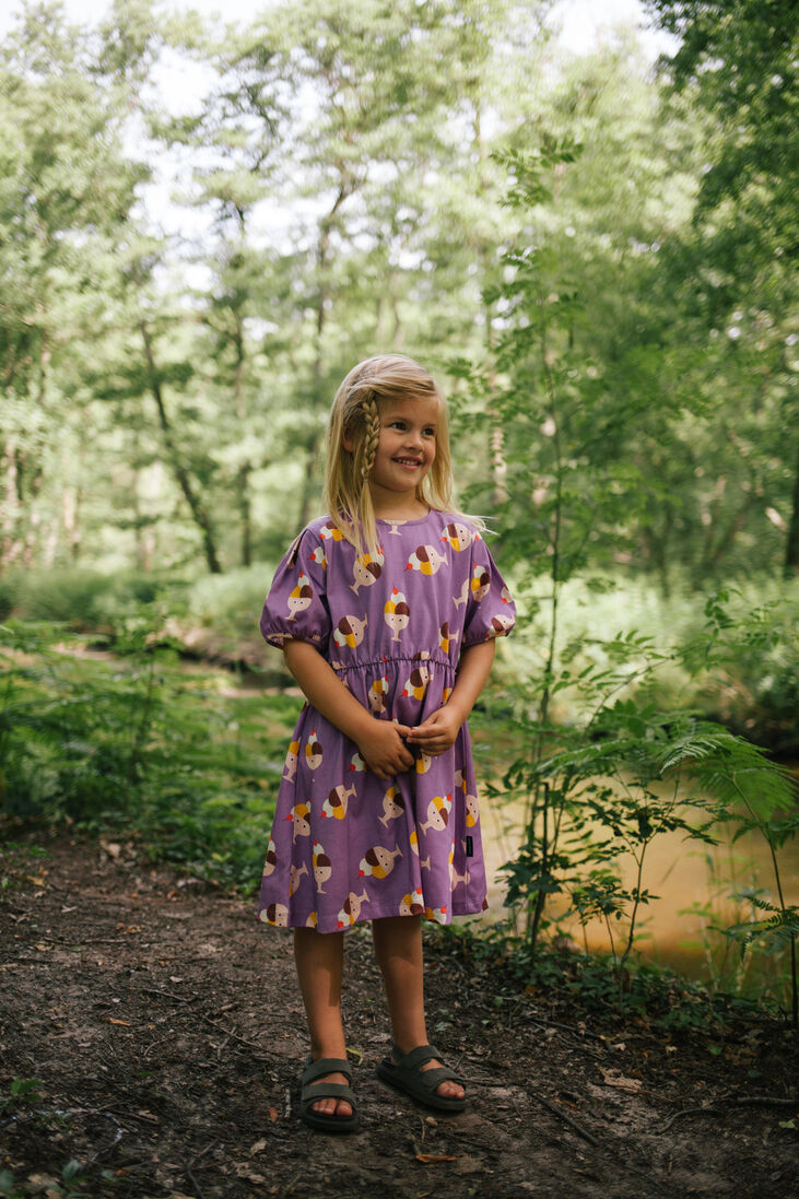 DAILY BRAT paarse daily brat mini jurk happy ice dress