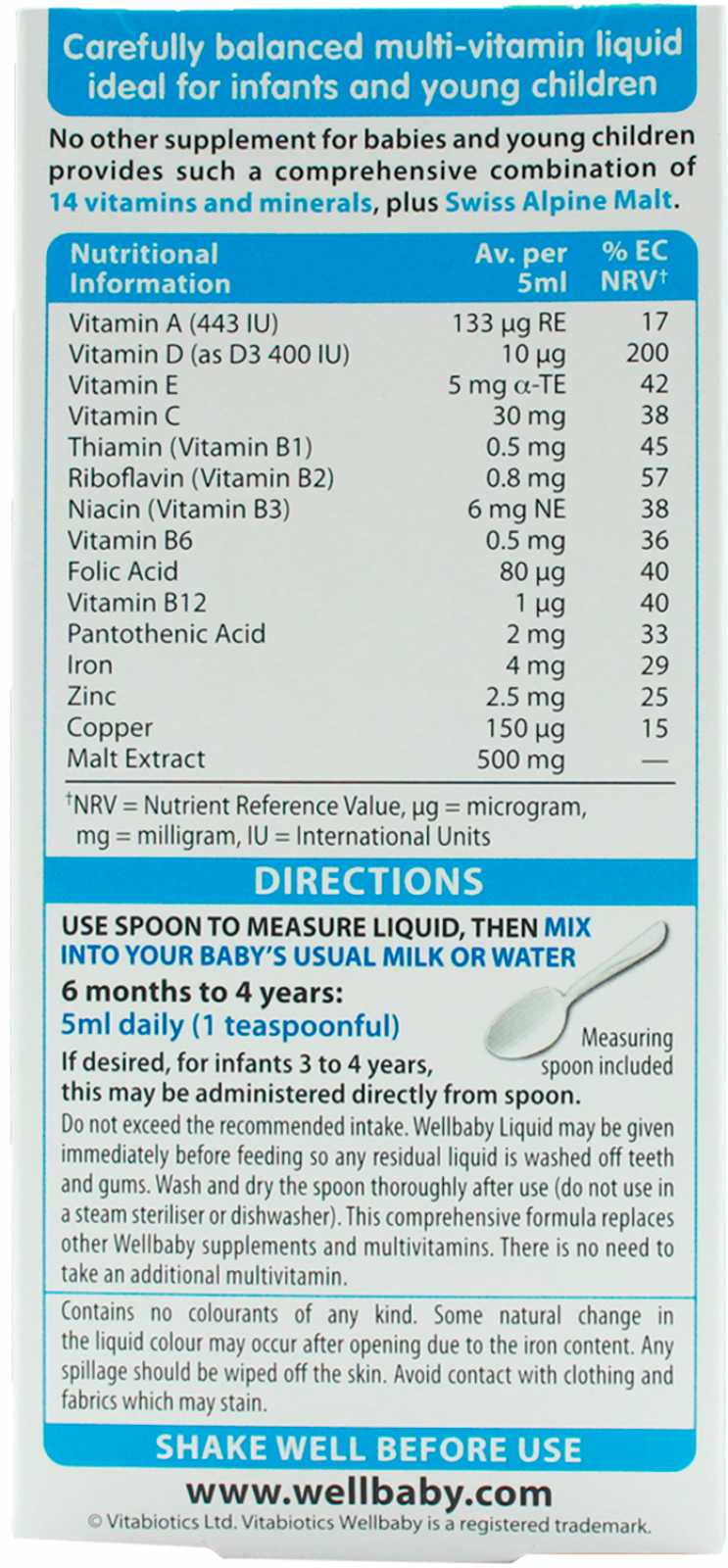 Vitabiotics WellBaby Multivitamínico Líquido 150ml