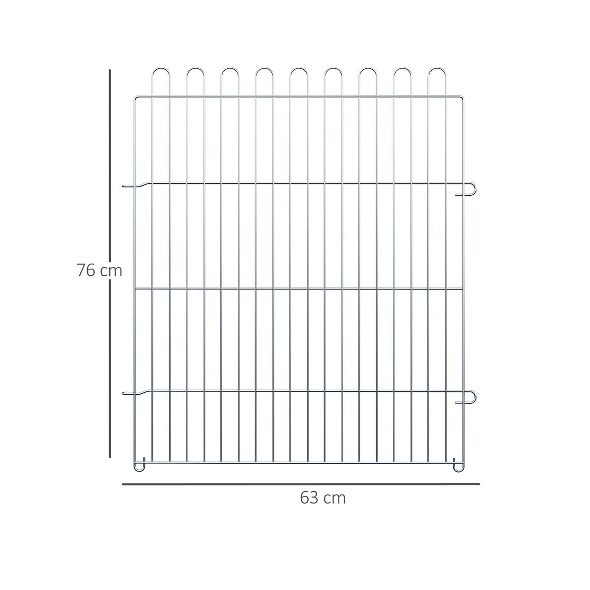 PawHut Puppy Playpen, 63B x 76H cm, staaldraad, zilver