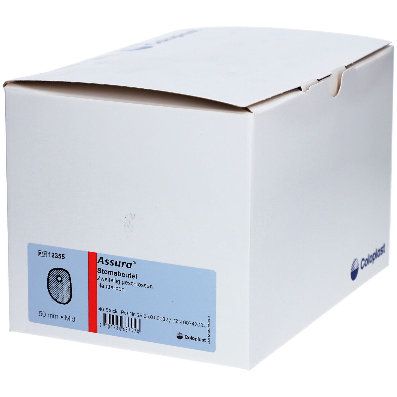 ASSURA® Comfort zweiteilig geschl. Beutel 50mm, 300ml Midi Hautfarben