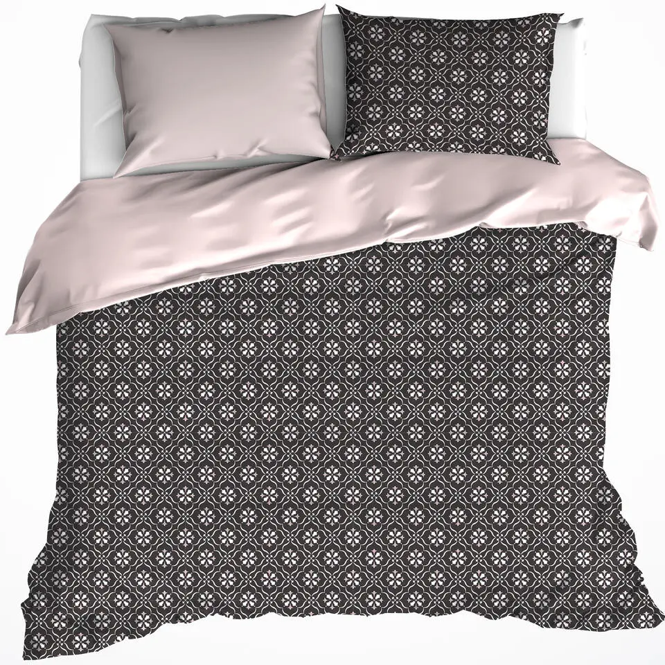 De Witte Lietaer Dekbedovertrek Katoen Satijn Primrose - 240 x 220 cm - Zwart
