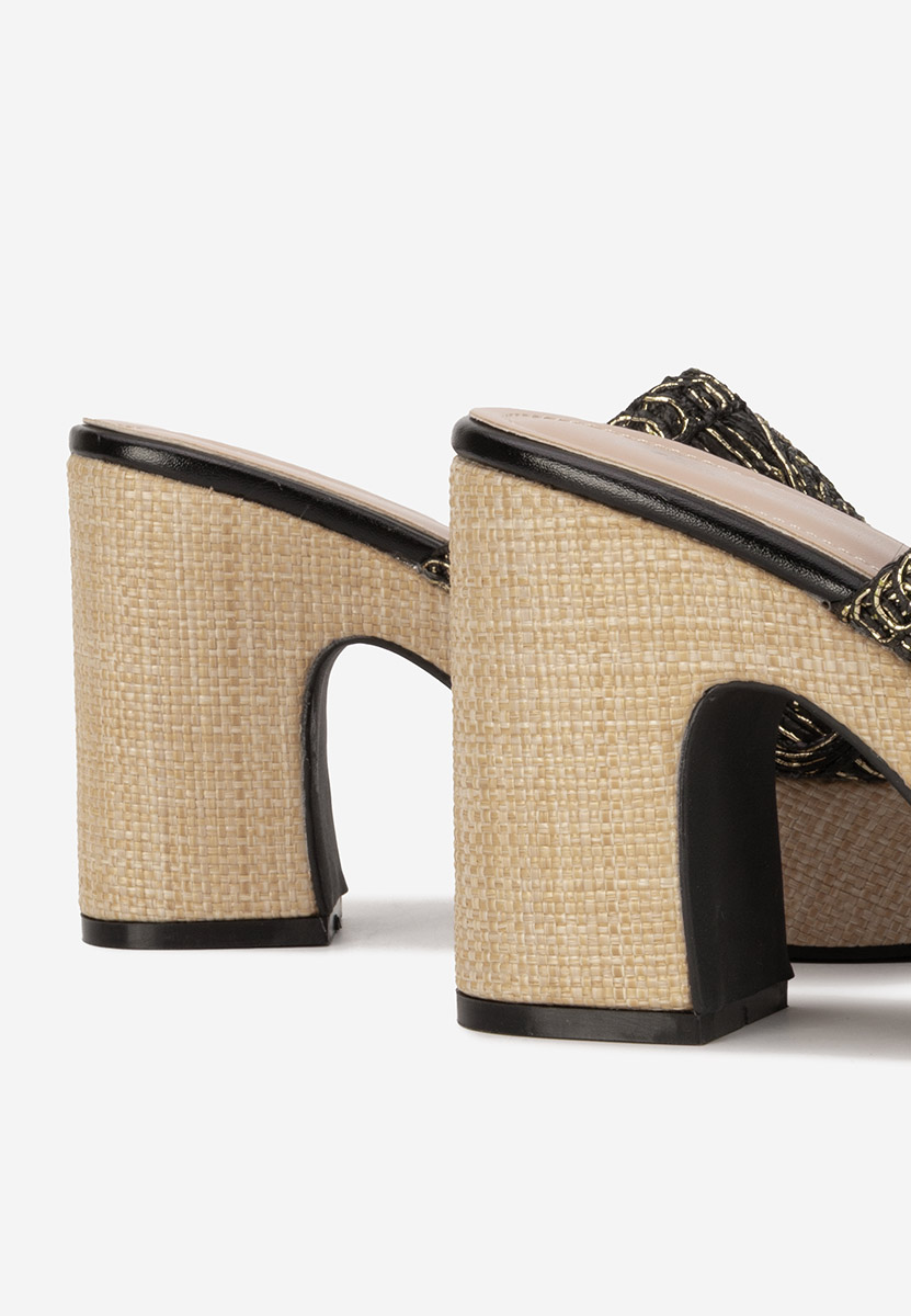 Mules à talon épais noirs Rossena