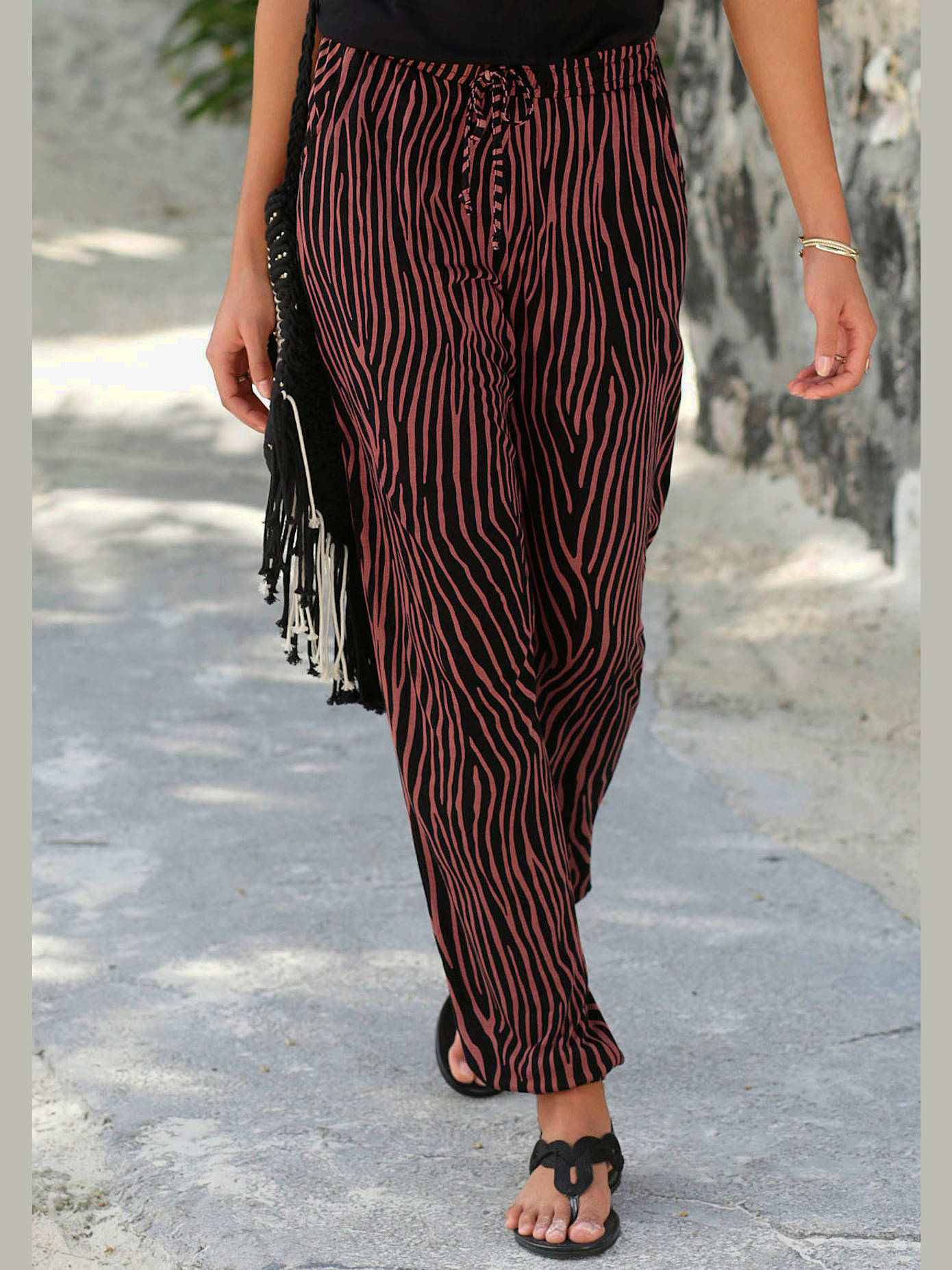 Pantalon de plage pantalon en tissu léger et décontracté