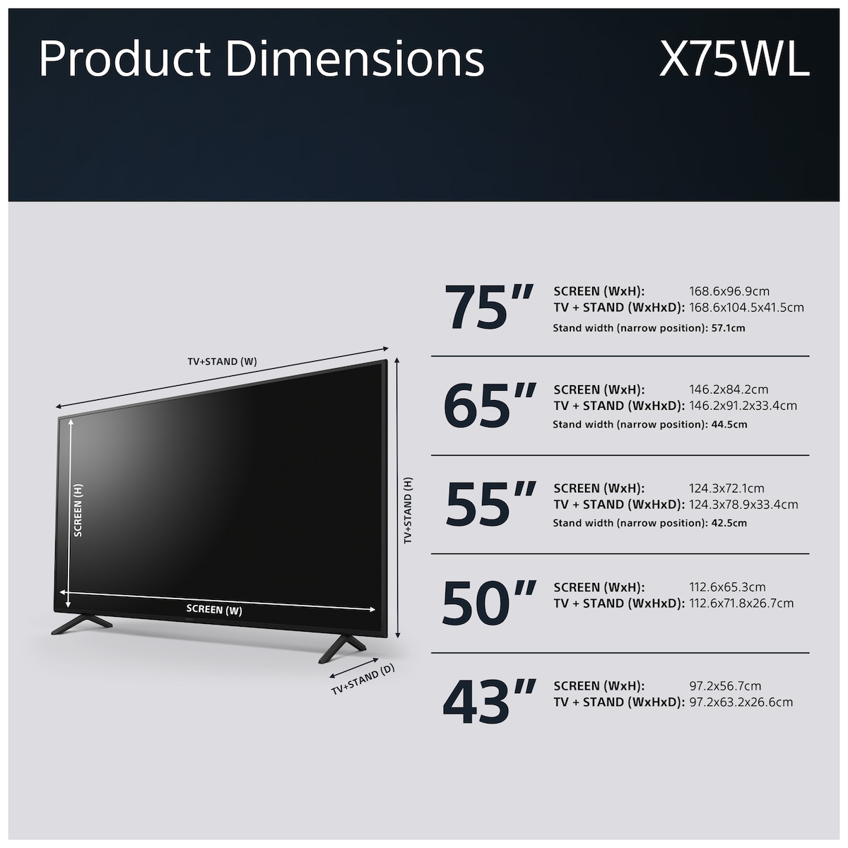 Sony Bravia 55” X75WL 4K LED Smart TV (2023)
