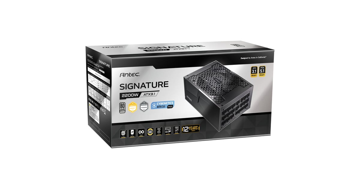 AntecSignature 2200 Platinum ATX3.1 modulaire 2200 watt voeding   (Zwart, 2x 12V-2x6, 6x PCIe)