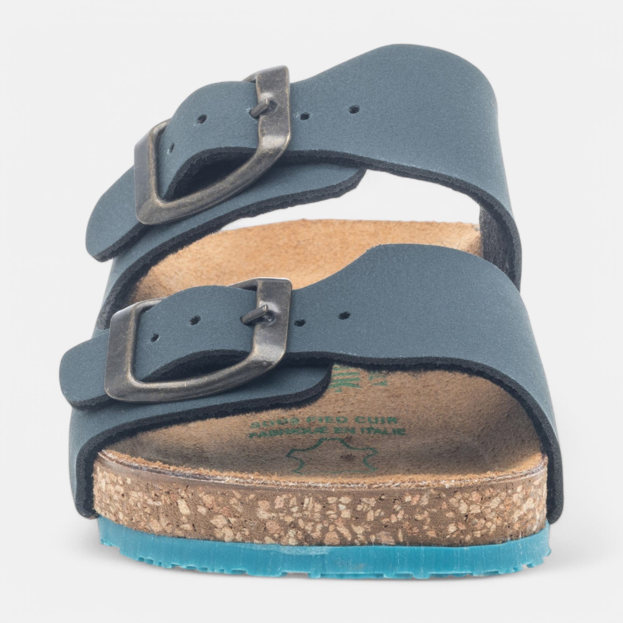Mules semelle liège Garçon bleu marine