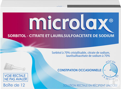 Microlax Sorbitol Citrate Et Laurilsulfoacetate De Sodium Solution Rectale Unidoses 12x5ml