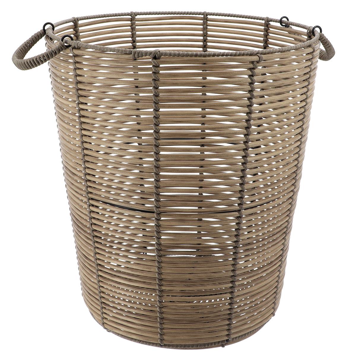PANIERE A LINGE RECYCLE FACON ROTIN 40X45CM NATUREL