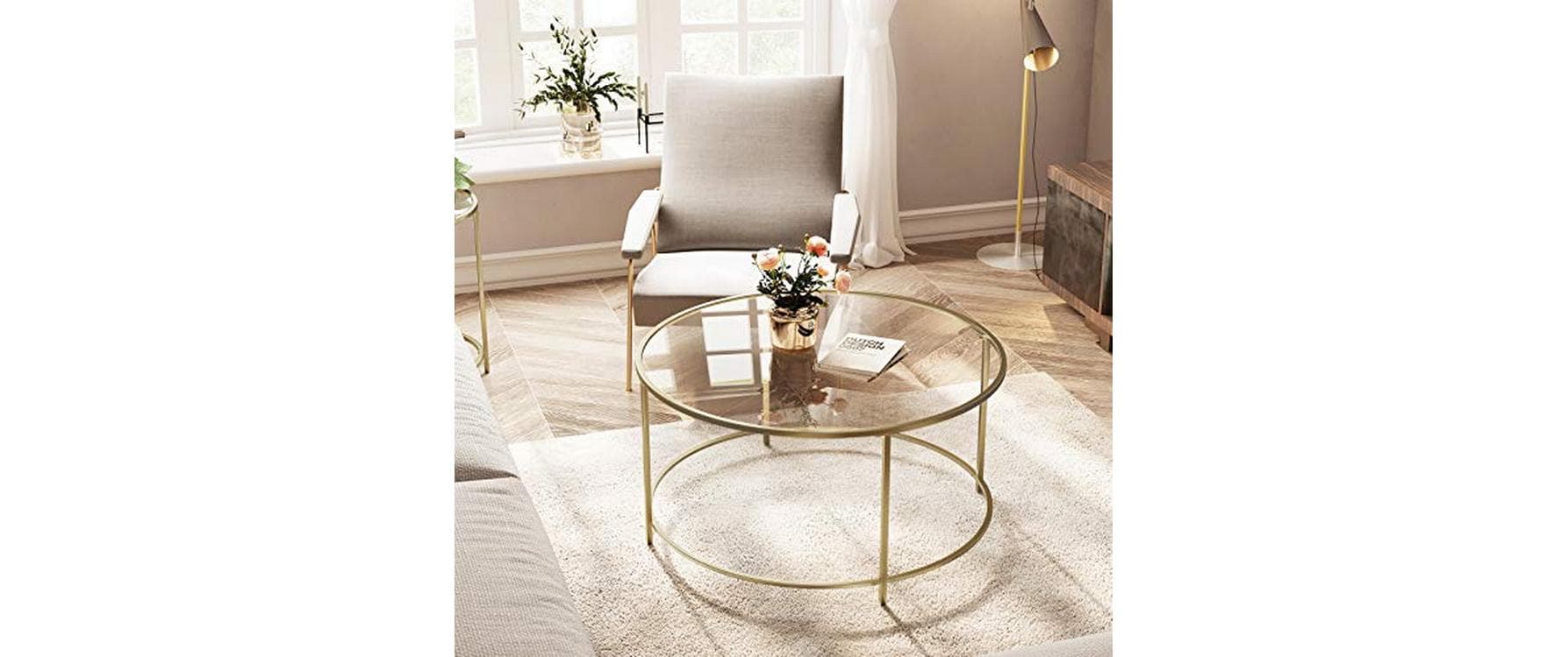 Couchtisch 84 x 45.5 cm, GoldSofatisch