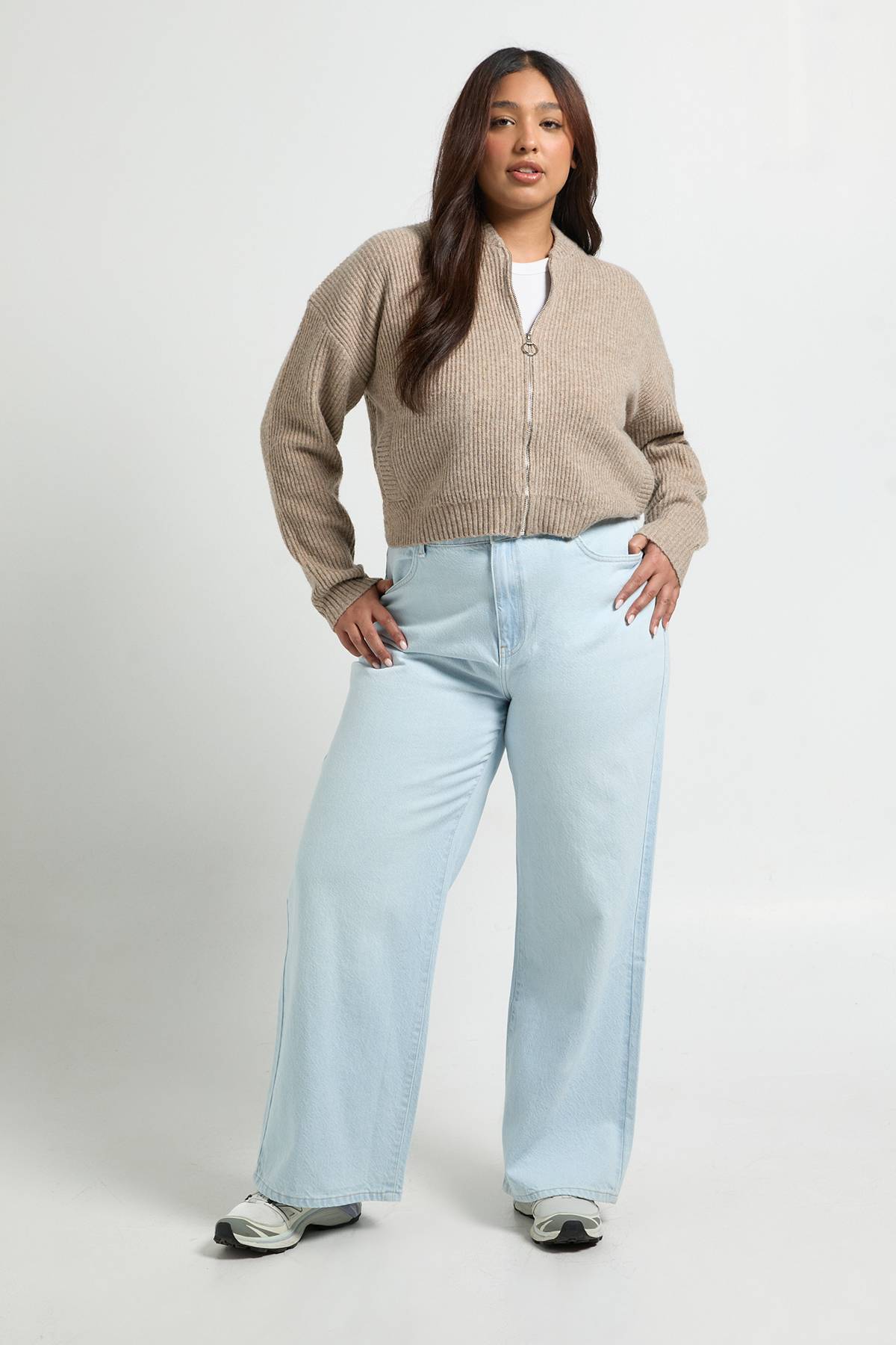 boohoo Jean Taille Haute Coupe Droite Plus Basics