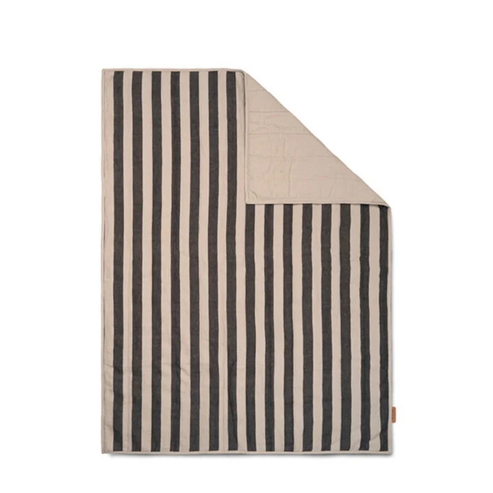 Ferm Living - Grand Decke, 120 x 170 cm, sand / schwarz